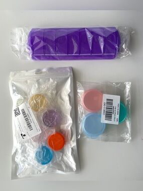 Small Round Travel Pill Boxes in Pink, Blue & Teal